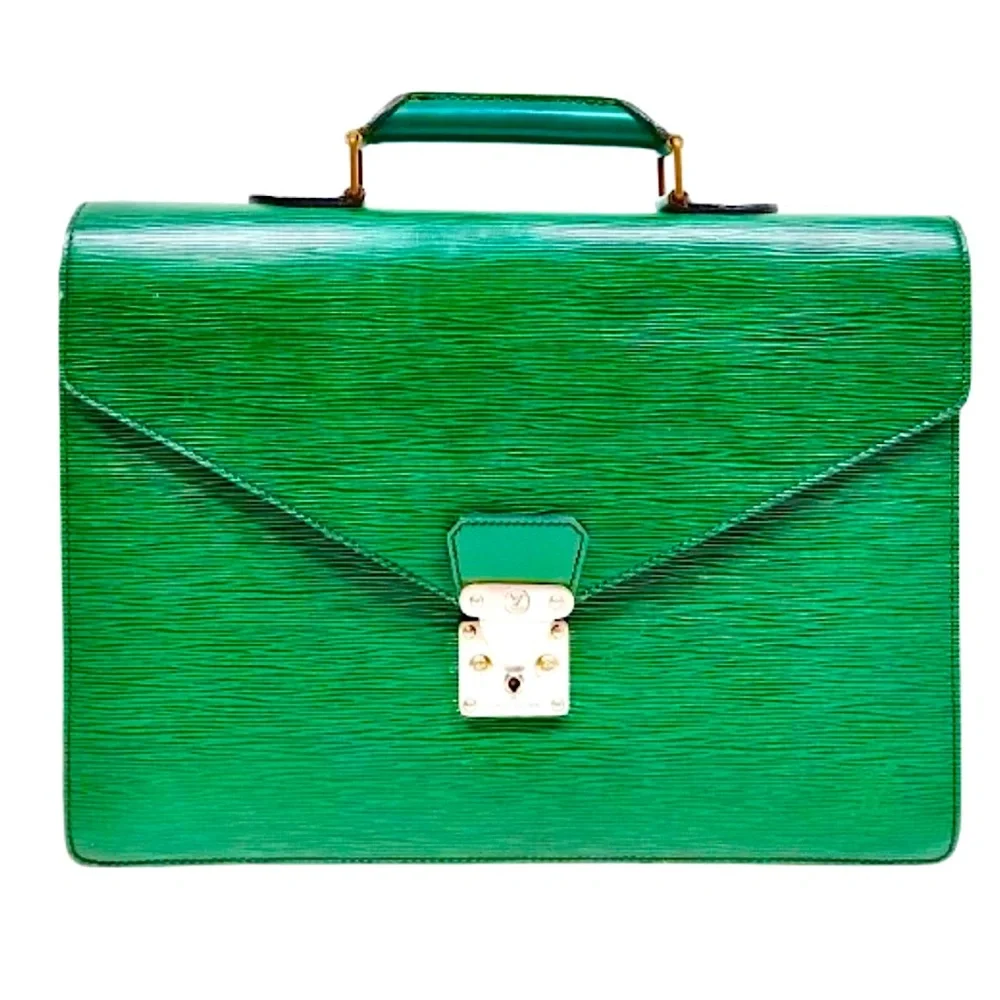 MLOUIS VUITTON Borneo Green Epi Leather Ambassador Business Briefcase Laptop Bag - Picture 16 of 16